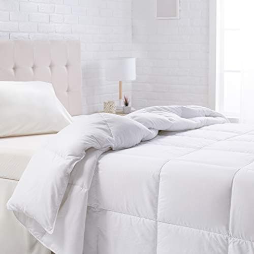 Amazon Basics White Down Alternative Comforter and Duvet Insert with Corner Tabs, Machine Washable, Twin…