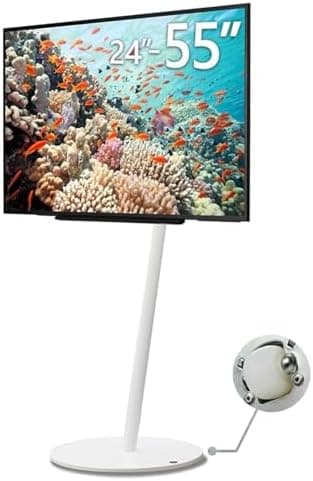 WALL Seven Stand A2 High Type | Minimalist Rolling TV Stand for 24–55 Inch | Satin White | Portable, Space Saving, Height…