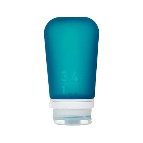 humangear GoToob+ (Large) | Refillable Silicone Travel Bottle | Locking Lid | Food-Safe Material | Teal, Large (3.4 fl.oz.; 100ml)