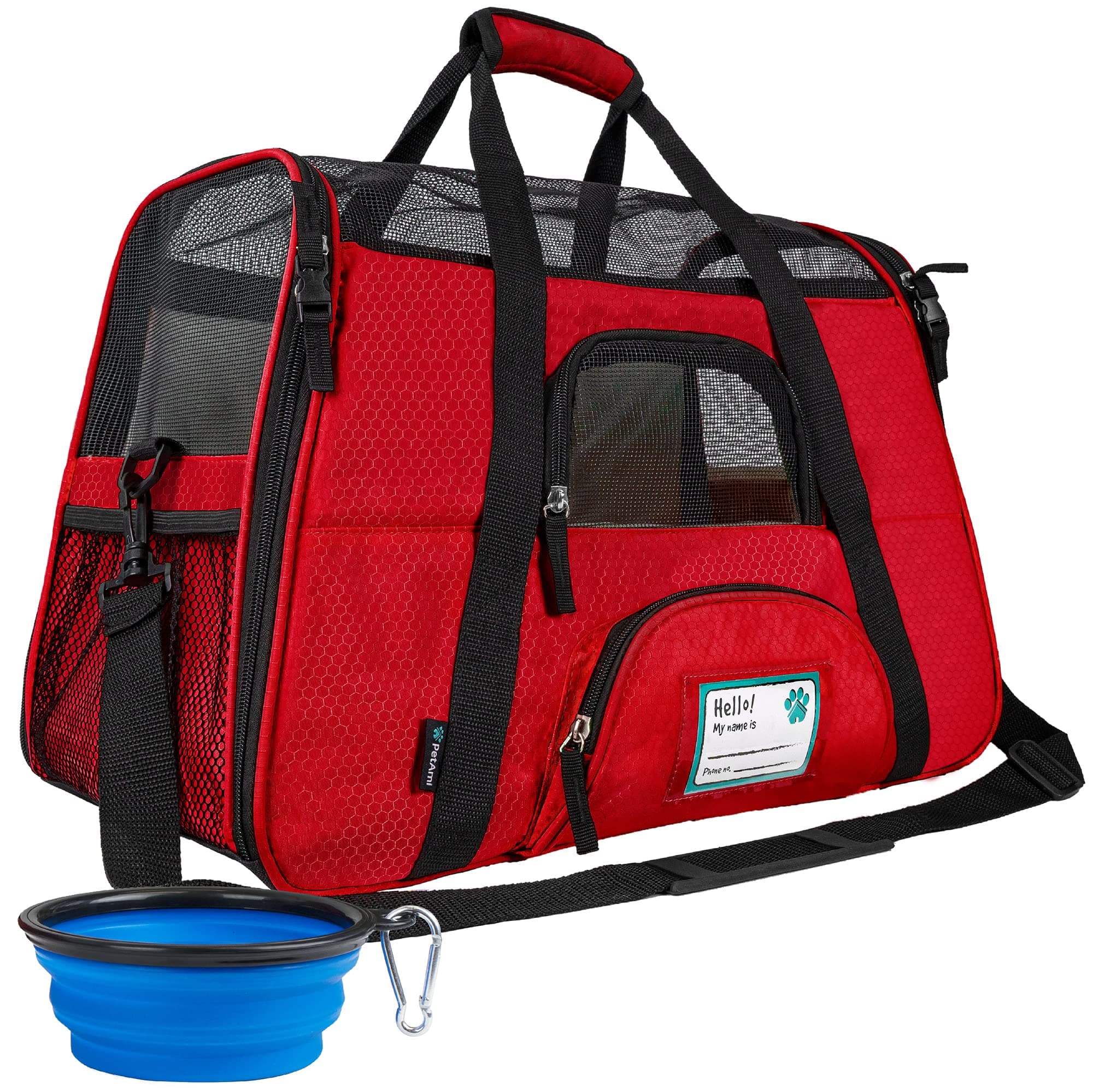 PetAmi Airline Approved Pet Carrier for Cats & Small Dogs, Soft Sided TSA Travel Carrier Bag with Sherpa Bed…