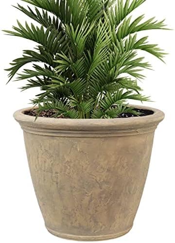 Sunnydaze 24-Inch Anjelica Large Plastic Pot for Plants - Outdoor Double-Walled Large Plastic Planter with Drillable Drainage…