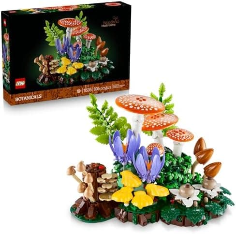 LEGO Botanicals Woodland Mushrooms - Building Set for Adults, Ages 18+ - Mushroom Decor for Home Office or Desk - Gifts for Women…