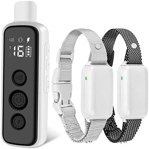Bousnic Dog Shock Collar for 2 Dogs - (8-120lbs) Waterproof Rechargeable Electric Dog Training Collar with Remote for Small…