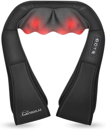 Snailax Shiatsu Neck and Shoulder Massager - Back Massager with Heat…