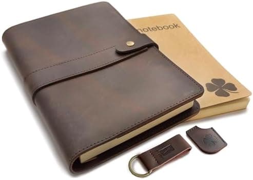 le vent Refillable Genuine Leather Journal for Women & Men - 5x8 Notebook for Work, 200+200 Lay-Flat Pages…