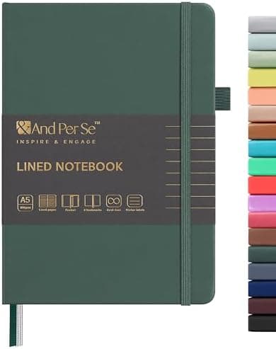 &And Per Se Lined Journal Notebook, 160 Pages, A5 5.7 x 8 inches College Ruled Thick Paper Notebook Journals…