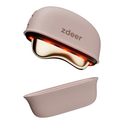 ZDEER GS5 Brass Electric Heated Gua Sha Facial Sculpting Tool with Vibration, Women's Facial Massager, LED Red Light Therapy for…