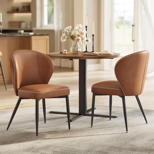 VASAGLE EKHO Collection - Dining Chairs Set of 2, Upholstered Kitchen Chairs, Comfortable Seat, Synthetic Leather with Stitching…