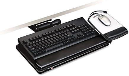 3M Easy-Adjust Keyboard Tray with Adjustable Platform, 23 Inch Track (AKT150LE)
