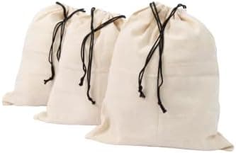 Organic Cotton Mart Shoe Bags for Travel Packing - Drawstring Sneaker Travel Bags - Cotton Cloth Shoe Dust Bags for Storage &…