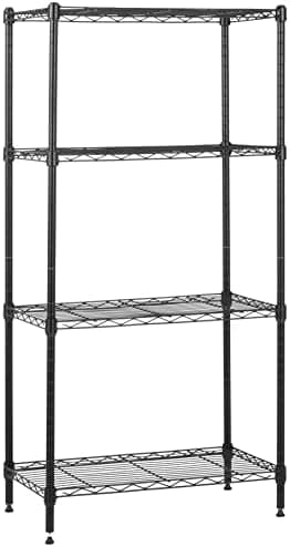 Amazon Basics 4-Shelf Steel Wire Storage Shelves for Garage, Adjustable Metal Shelving Unit, 200…
