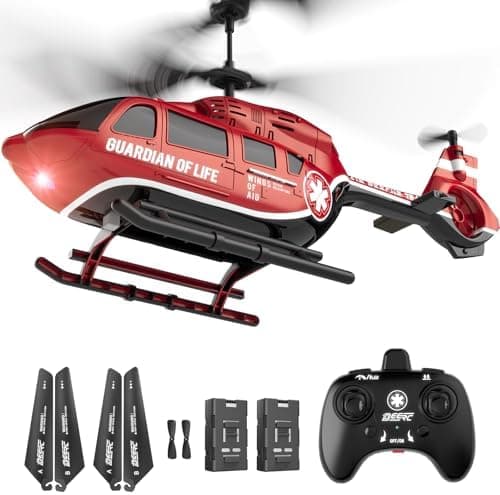 DEERC RC Helicopter, Remote Control Helicopter, 26 Mins Flight Time, LED Lights & Altitude Hold, 2 Batteries