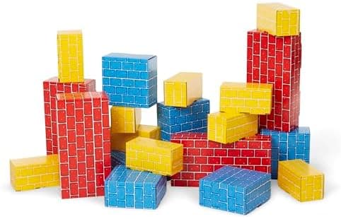 Melissa & Doug Jumbo Cardboard Blocks Building Set (40 pc) - Lightweight Building Toys and Montessori Toys…