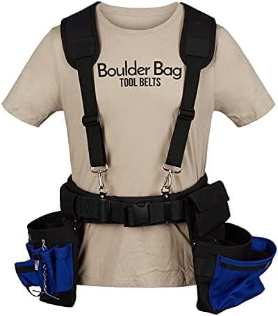 BOULDER BAG Comfort Padded Tool Belt Suspenders, Adjustable Work Suspenders for Electricians, Carpenters & Framers, 3-Point…
