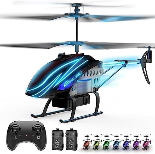 BUSSGO RC Helicopter, Remote Control Helicopter for Kids with 30Mins Flight(2 Batteries), 7+1 LED Light Modes, Altitude Hold, RC…