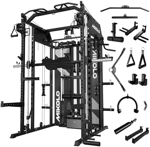 Mikolo Smith Machine with Weight Stack, Power Cage Home Gym System…