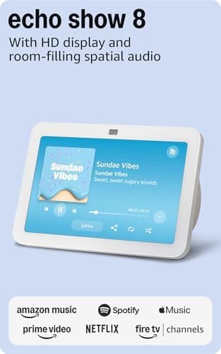 Amazon Echo Show 8, With Spatial Audio, Smart Home Hub, ideal for open living spaces, Designed for…