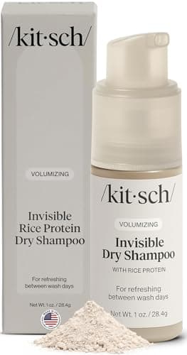 Kitsch Volumizing Rice Protein Dry Shampoo Powder - Dry Shampoo for Women & Men, No White Cast, Absorbs Oil, Non-Greasy…