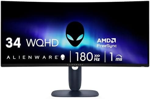 Alienware 34 Curved Gaming Monitor – AW3425DWM - 34-inch WQHD 180Hz 1ms Display, 1500R, AMD…