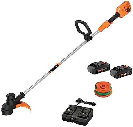 Worx Cordless String Trimmer, 13" Electric Weed Wacker with Auto Feed, 40V Lightweight Weed Eater with Dual-exit Cutting Head, 2…
