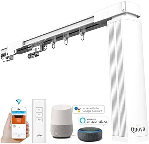 Quoya QL500 Smart Curtains System, Electric Curtain Track with Automated Rail【Motorized and Adjustable…