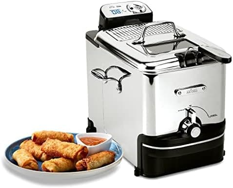 All-Clad Electric Deep Fryer with Basket and Lid, Stainless Steel Deep Fryer for Home Use, 1700W…