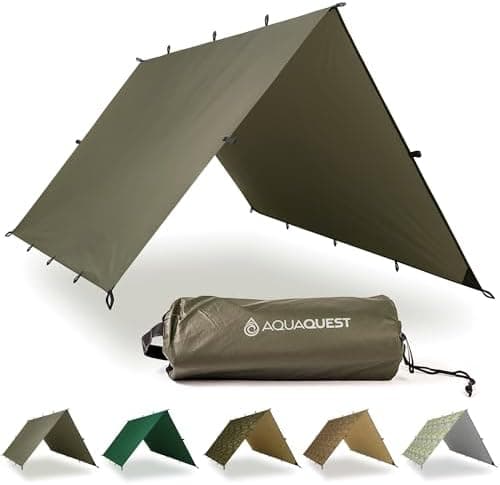 AquaQuest Defender Tarp – Heavy-Duty Waterproof (20,000 mm) Seam-Taped Rain Fly for Camping…