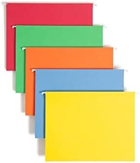 SMEAD Standard Hanging File Folders, 25 Count, Assorted Primaries…