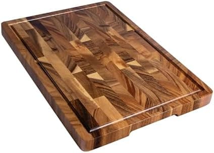 THETCHRY Walnut Cutting Boards for Kitchen, End Grain Wooden Chopping Board with Juice Groove, Charcuterie Butcher Block for Meal…