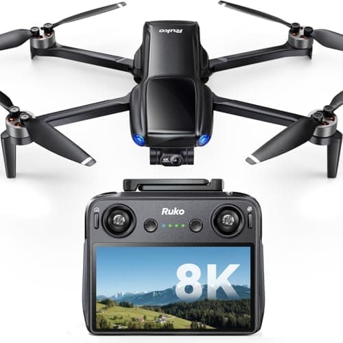 Ruko U11MINI 4K (RC3), Professional 8K Drone with 5.5" Touchcreen, Drones with camera for Adults 4K Video, 3-Axis Gimbal, 20000ft…