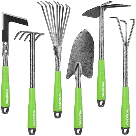 WORKPRO 6-Piece Garden Tool Set, Heavy Duty Gardening Hand Tools with…