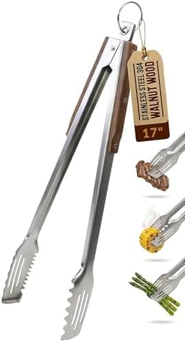 17-Inch Grill Tongs, Heavy Duty 304 Stainless Steel BBQ Tongs, Extra-Long Locking Grilling Tongs for Outdoor Grill & Smoker…