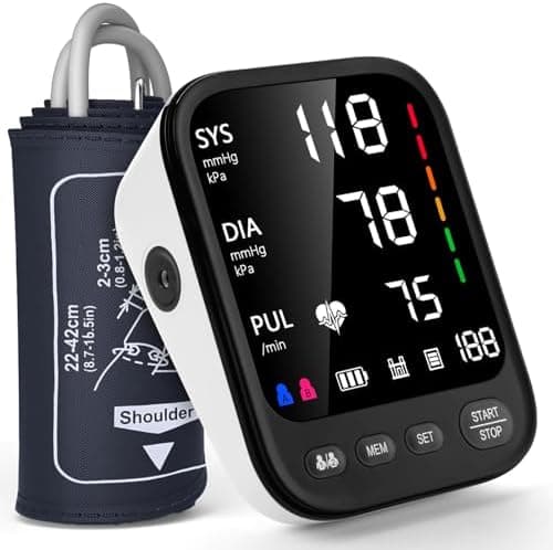 Blood Pressure Machine, Automatic Upper Arm Blood Pressure Monitor with 2x199 Readout, 4.5 Inch Backlit Large Screen Adjustable…