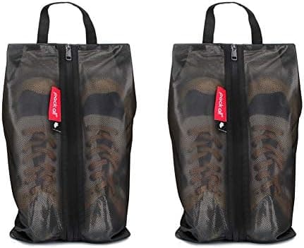 pack all pack all Shoe Bag for Travel, Water-Resistant Shoe Pouch for Gym, Odor-Resistant Soccer Cleats Bag for Sport (Black…