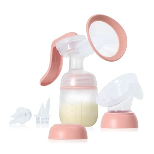 Frida Mom 2-in-1 Breast Pump: Manual Hand Pump & Hands-Free Automatic Suction Cup, Dual-Mode, Wireless Milk…