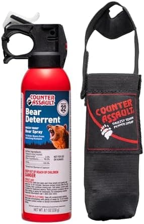 Counter Assault Bear Spray - Bears, Mountain Lions, Coyotes - Long-Range 32ft Distance - Pepper Spray Safety…