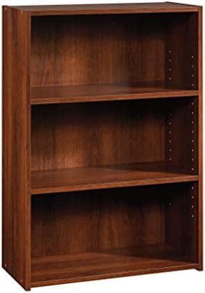 Sauder Beginnings 3-Shelf Bookcase, Bookshelf with Adjustable Storage Shelves, in Brook Cherry finish