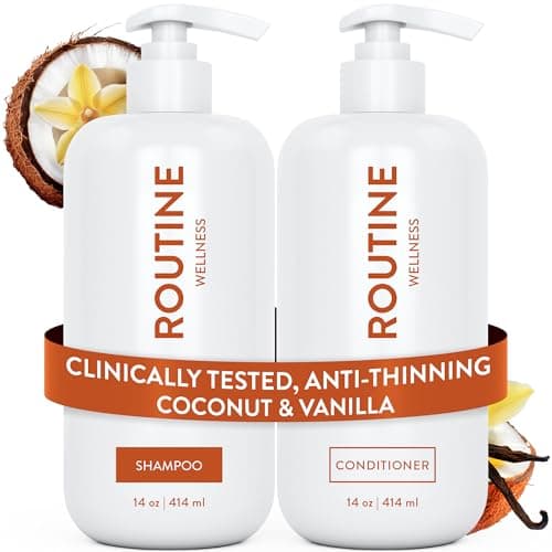 Routine Wellness Anti-Thinning Shampoo and Conditioner Set for Thinning Hair - Biotin DHT Blocker Women & Men…