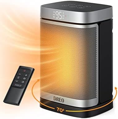 DREO Space Heater, 1500W Portable Electric Heaters for Indoor Use, PTC Ceramic Heater for Office with Remote…
