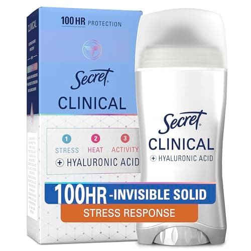 Secret Clinical Strength 100HR Sweat & Odor, Stress Response Invisible Solid Antiperspirant Deodorant for…