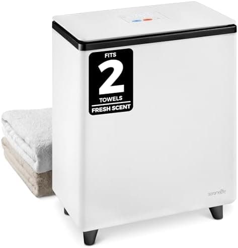 SereneLife Rectangular Towel Warmer Bucket, Large Capacity Single Touch Towel & Blanket Warmer With Insulated Lid, Holds 2 Large…