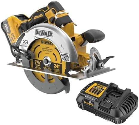 DEWALT 20V MAX XR Brushless Cordless 7-1/4 in. Circular Saw Kit with Battery and Charger (DCS590WW1)