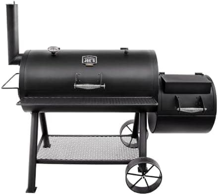 Oklahoma Joe's Longhorn Reverse Flow Offset Charcoal Smoker and Grill with 1060 sq. in. Cooking Area in Black
