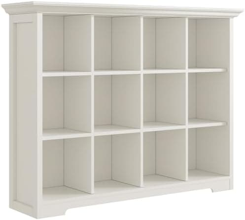 OSCHF Wooden Cube Bookcase with Base - Modern 3 Tiers Floor Standing Open Shelf Cabinet for Home and Office, 12-Cube Lattice…