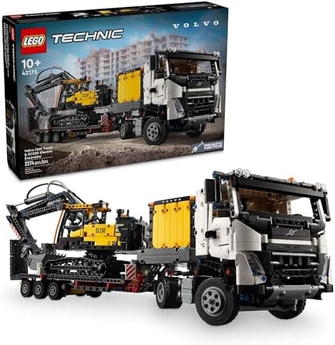 LEGO Technic Volvo FMX Truck & EC230 Electric Excavator Building Toy, Volvo Truck Toy with 2 Model Vehicles…