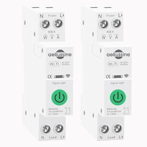 WiFi Smart Switch Breaker, 1-63A Adjustable Wifi Breaker for Whole House Monitoring, APP Remote Control…