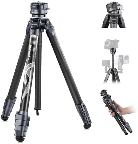 NEEWER LITETRIP LT32 62" Travel Tripod Carbon Fiber with ±15°…