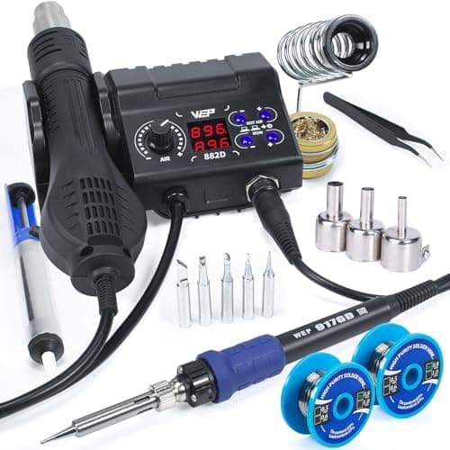WEP 882D Soldering Iron Station 2-IN-1 SMD Hot Air Rework Station…