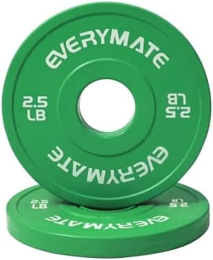 EVERYMATE Change Weight Plates 1.25LB 2.5LB 5LB Set Fractional Plate Olympic Bumper Plates for Cross Training Bumper Weight…