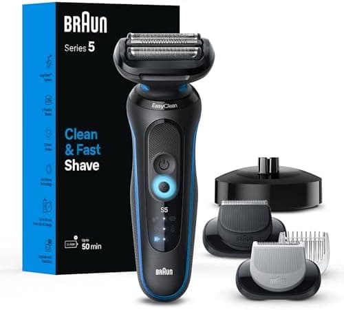 Braun Electric Shaver for Men, Series 5 5150cs, Wet & Dry Razor, Turbo Shaving Mode, Foil Shaver, with Beard Trimmer, Body…